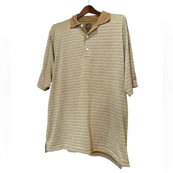 Slazenger Golf Polo Tan/Gold Size Large - Picture 1 of 4